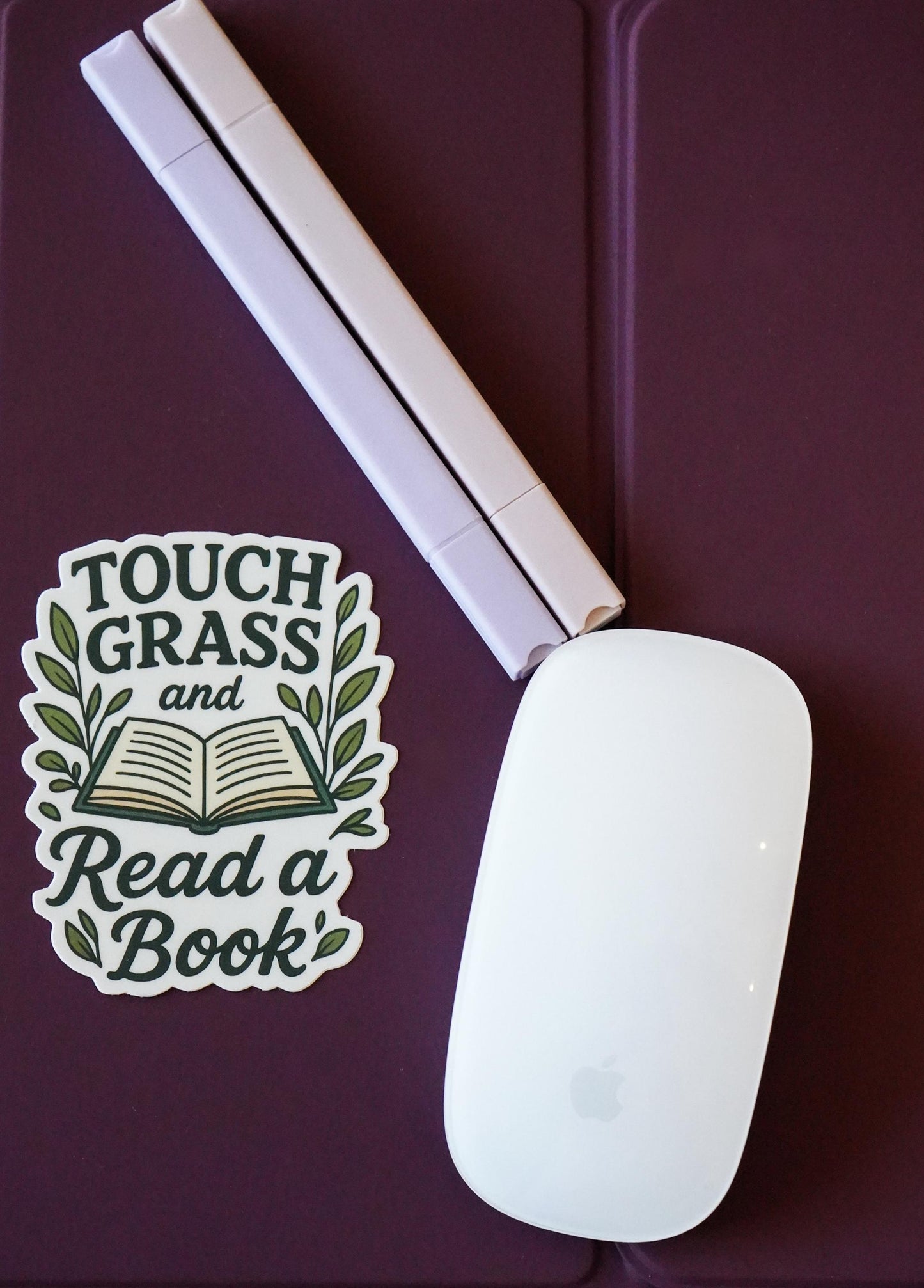 Bookish Sticker| Touch Grass & Read a Book 2.83"x3.5"