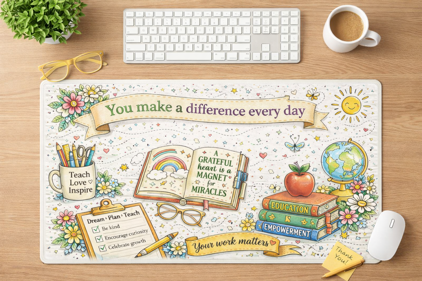 Teacher Inspiration Desk Mat 31.5” x 15.5”