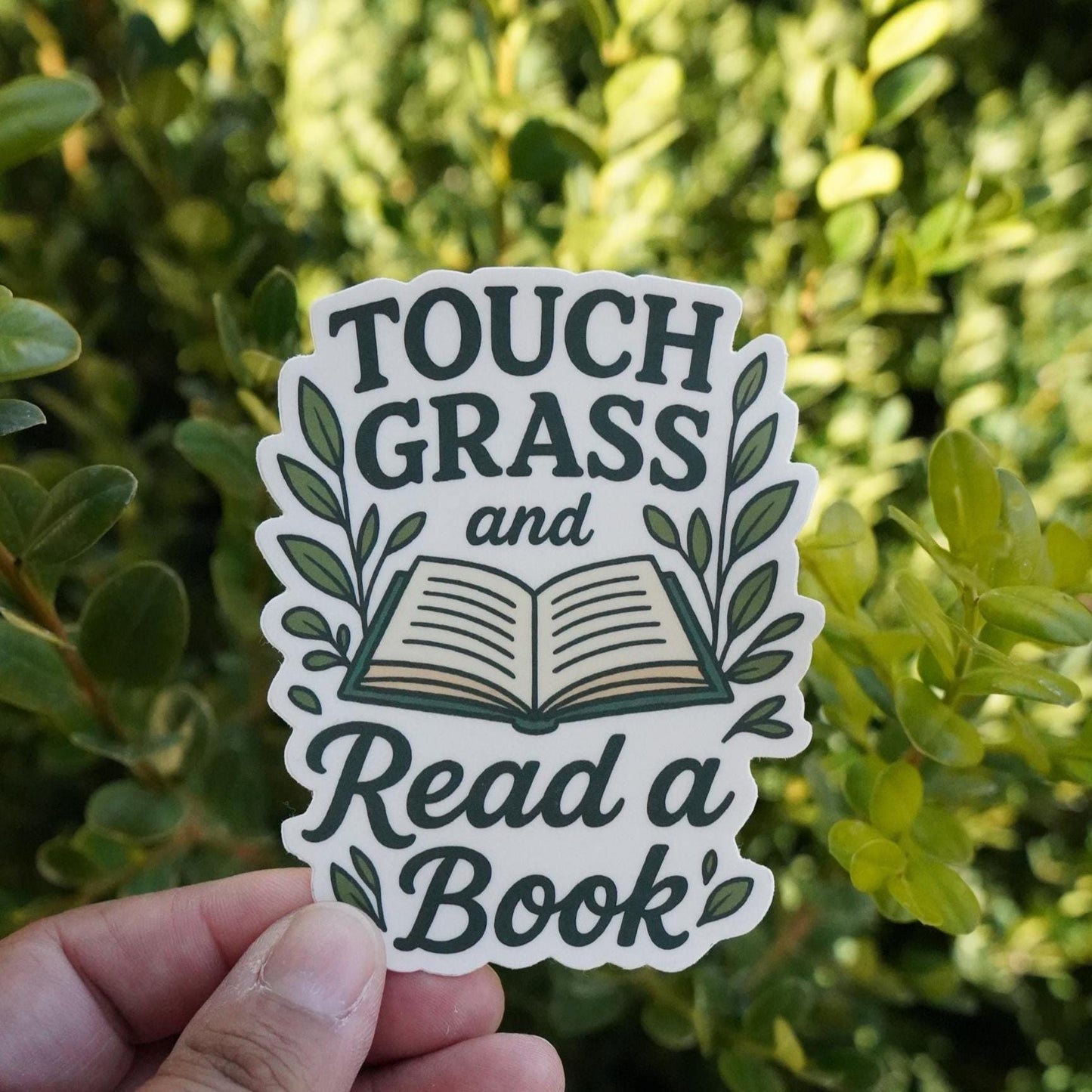 Bookish Sticker| Touch Grass & Read a Book 2.83"x3.5"