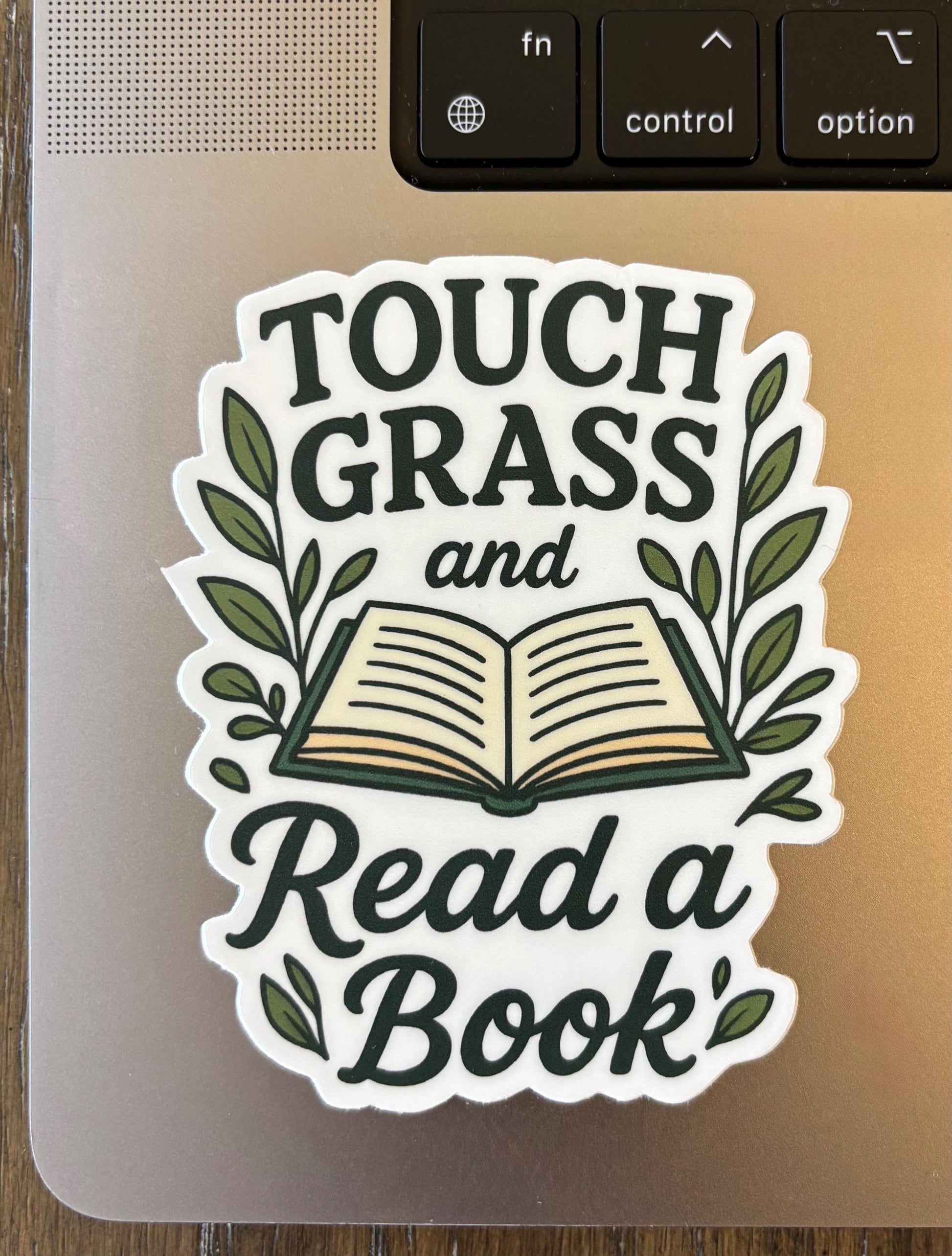 Bookish Sticker| Touch Grass & Read a Book 2.83"x3.5"