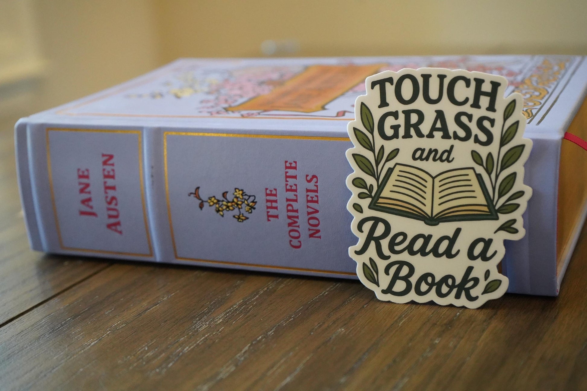 Bookish Sticker| Touch Grass & Read a Book 2.83"x3.5"