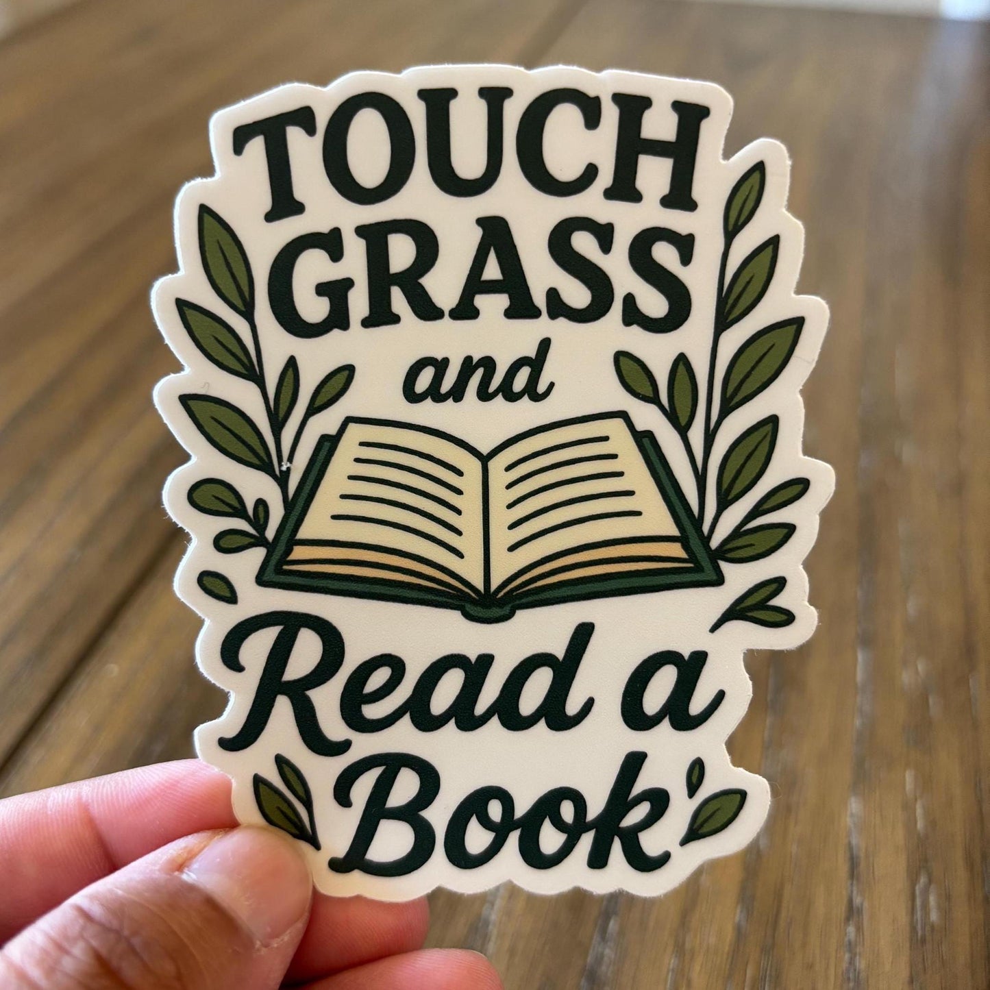 Bookish Sticker| Touch Grass & Read a Book 2.83"x3.5"
