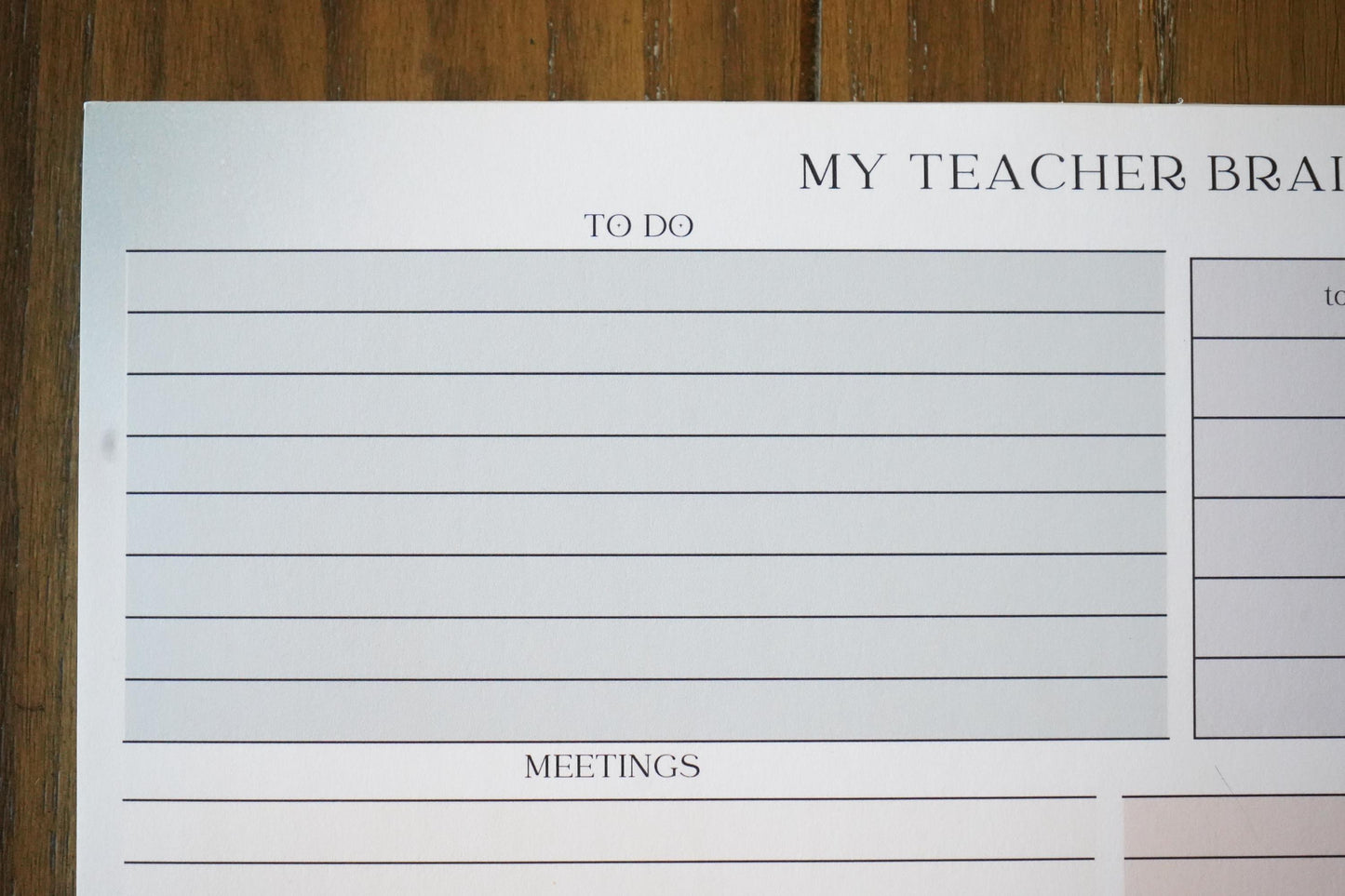 Large Notepad| My Teacher Brain Dump Notepad