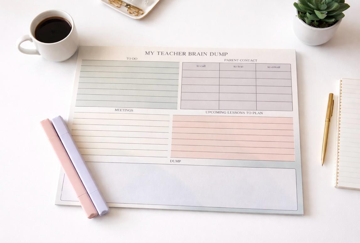 Large Notepad| My Teacher Brain Dump Notepad