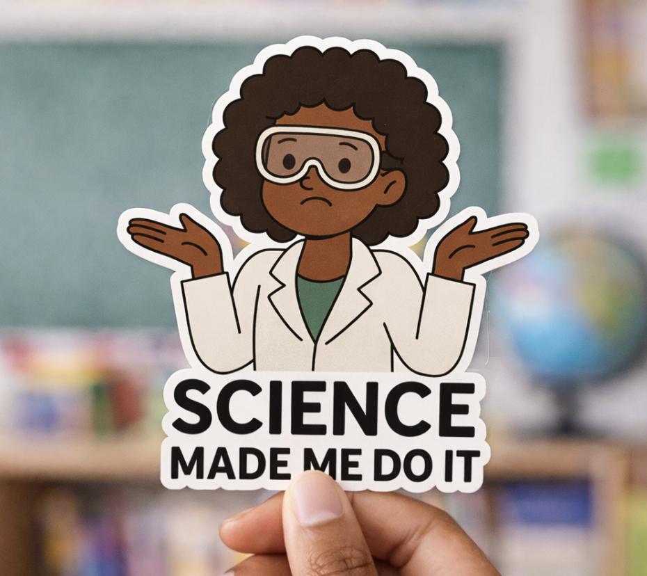 Science Made Me Do It Sticker 3"x3"