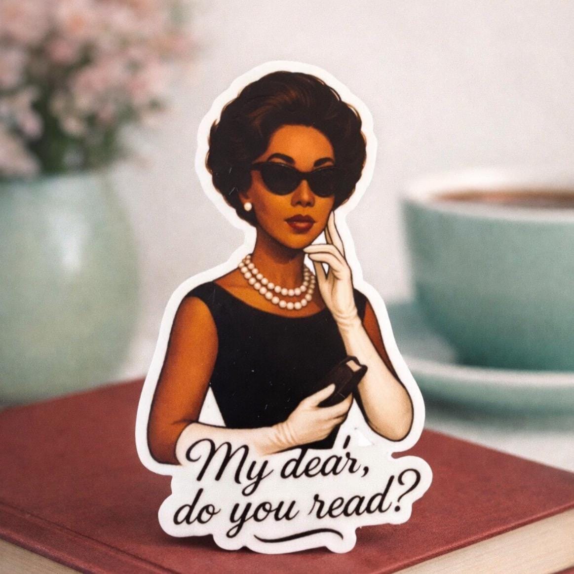Bookish Black Girl| Black & Classy Reading Sticker 1.82"x3"