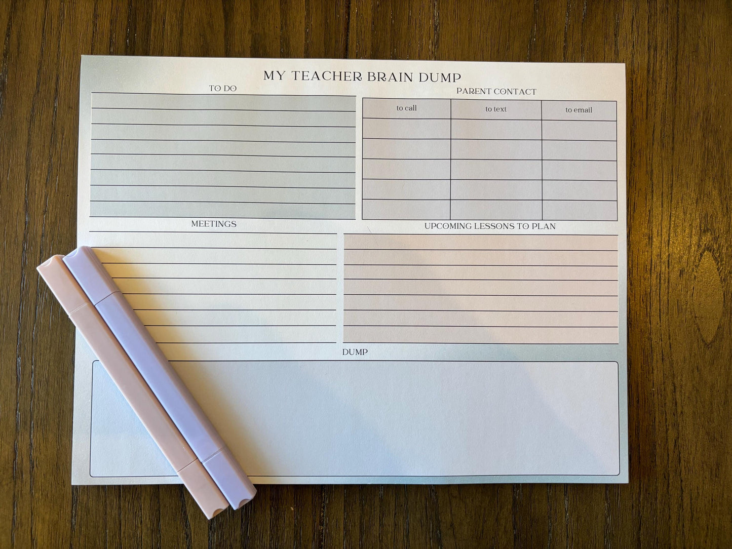 Large Notepad| My Teacher Brain Dump Notepad