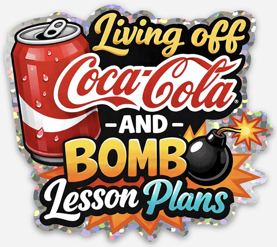 Bomb Lesson Plans Sticker 3"x2.66"