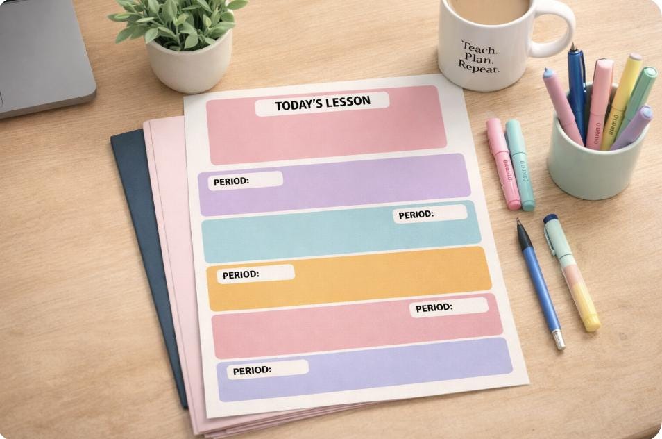 Large Notepad| Today's Lesson Notes- Secondary