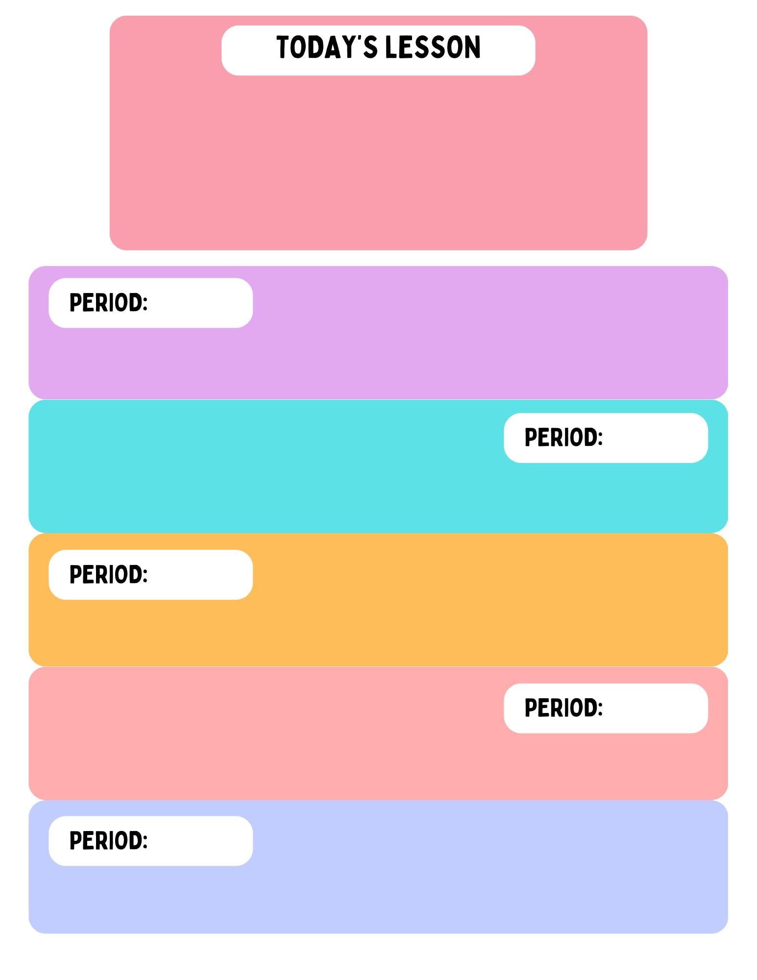 Large Notepad| Today's Lesson Notes- Secondary