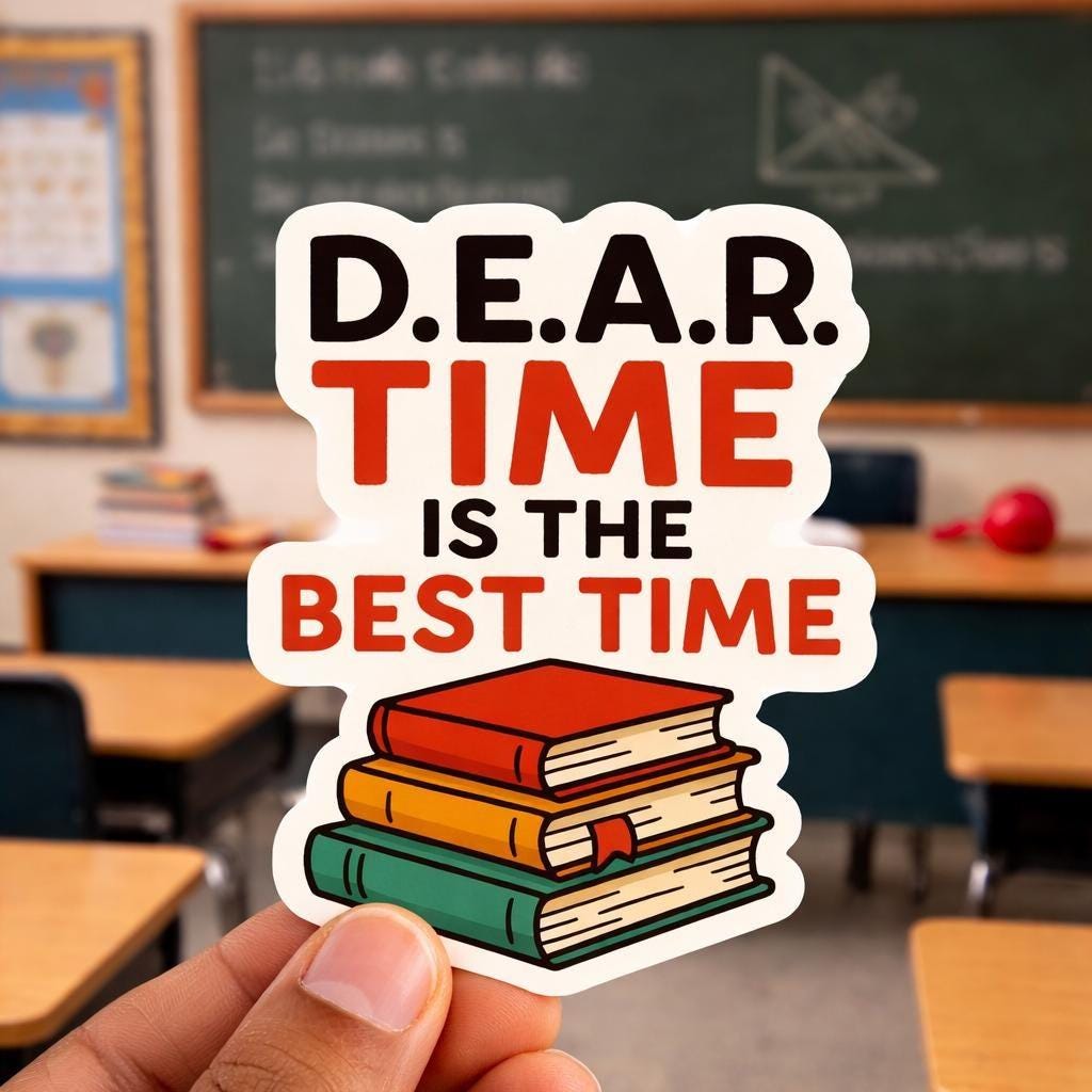D.E.A.R. Time Sticker | Drop Everything and Read 3"x3"