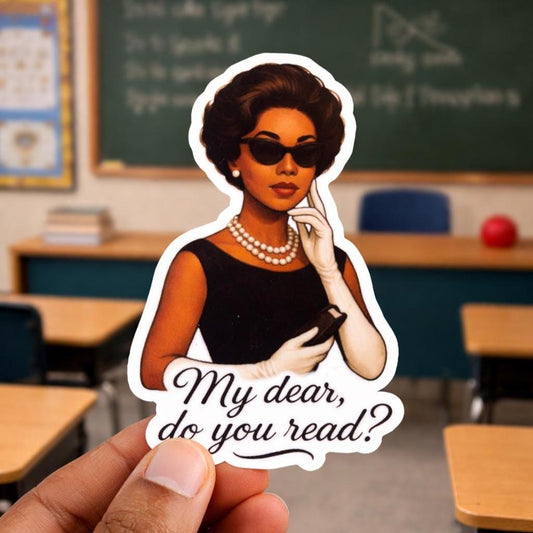 Bookish Black Girl| Black & Classy Reading Sticker 1.82"x3"